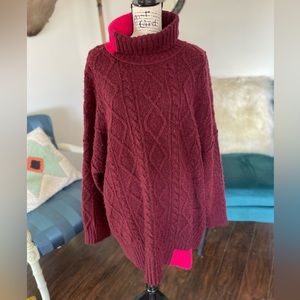Free People Wool Cableknit Sweater Dress